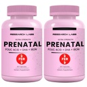 Lab Riset Prenatal Vitamin untuk Perempuan 2 Fer 1 Ad: 6X Lebih Bioavable Metholated Folic Acid MTHF 5 O124; Supports Brain Development, Heally Growth