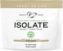 Muscle Feast Grass- Fed Whey Protein Isolat Isolasi Protein Bebas, Whiy Isolate Powder untuk Pria dan Wanita, Bersih, Bebas, Delicious Isolate Protein - Cappuccino, 2lb