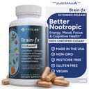 Brain- fx ™ B Vitamin & Herbs for Memory and Focus, Nootropic Suplement, Methylated B Complex Chaoline Lions Mane Cordyceps Jamur Coffee Fruit Alpha GPC L Teanine Huperzine A - 60ct