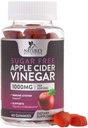 Apple Cider Vinegar Gummies for W8th Loss 1000mg - Vegan Apple Vinegar Gummy for Detox & Cleanse, ACV Suplemen Pil, Vitamin B12, Sugar Free ACV Gummy, Non-GMO, Nuklir Alam - 60 Gummies