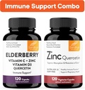 Dukungan kekebalan Sandhu Combo 124; Elderberry & Zinc Quercetin Capsules Bundle 124; Mendukung Kesehatan Imune