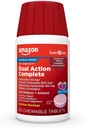 Aksi Dual Basic Care Complete, Reducer Acid Chewable Plus Antax Tablet, Berry Flavor, Heartburn Medicine, Acid Intervention Relief, 50 Count