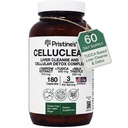 PRISTINE 'S CelluClean Liver Cleanse and Detox Supplement - TUDCA, YART Extract & Milk Thistle - 3rd Party Tested, Non-GMO Bilt Salts Remover - Vegan, GMP Fasilitas, Dibuat di USA Glass Bottle