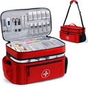 Obat-obatan Travel BAGSFY Bag Organizer, Kotak Medis Kosong, Penyelenggara Botol Pil untuk Rumah, Penyimpanan Obat-obatan Large, Kasus Perjalanan Pertama Bantuan Pertama Kit Bags Kosong, Kit Darurat.