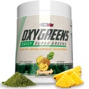 EHP Labs Oxygreens Super Greens Powder - Spirulina & Chlorella Superfood, Green Juice Powder & Hijau dengan Appder Prebiotic Fibre, Antiokidants & Immunity Dukungan, 30 Serves (Pineapple)