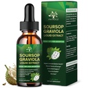 (2 Kemas) 7 dalam 1 Ekstrak Soursop Organik dengan Moss Laut, Soursop Oil Bitters Drops untuk Dukungan Sel & Regenerasi, Herbal Graviola Leaf, Immune Boost, Vegan, 1 Fl Oz
