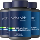 ProHealth Trans Resveratrol ditambah 10000mg. Dokter Formulasikan dengan Quercetin & BioEnhancers untuk potensi Max. Uji Lab 98% Murni. 30 Pelayan (3 Paket)