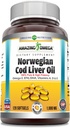 Amazing Omega Norwegia Cod Liver Oil (Omega-3, EPA / DHA) Suplemen 124; 1000 Mg Per Serving 14; 120 Softgeels Oftgeels 12.4; Orange Flavor 124; Nor-GMO 124; Gluten- Free Alag14; dibuat di USA