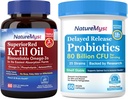 Krill Oil 1000mg dan Progories Bundle, Omega 3 dengan DHA EPA & Astaxanthin, Plus 80 Milyar CFU 25 Strains, Gut, Heart & Imune Fungsi, Non-GMO, Made in USA, 60 Softgels + 60 Capsules