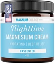 Lotion Magnum Solace Magnesium - Hydrating Nighttime Cream Terapkan untuk Kaki, Lengan atau Chest - Topical Chloride USA Dibuat dan Aman untuk Anak-anak (Unscented)