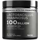 Toniq Lacleillus Rhamnosus - Ultra High Strength 100B CFU with Prebiotic FOS - Delacted Lease Capsules - Third- Party Lab Tested - 60 Capsules