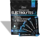 Enhanced Electrolite Powder Stick Packs (Blue Raspberry 12.4; 20 Packets) w / 0 Sugar + BCAAs + B-Vitamin Electrolite Supplemen w Potemary Zinc & Magnesium for Hydration - Keto Electrolytes