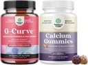 Bundle of G-Curve Butt and Breast Enhancement Pills - Herbal Enhancer May Dukung Body Sculving Curves and High Absorpsi Calcium Gummies for Women with Vitamin D3 for Bone Health and Immune Support