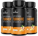 2000 mg Lipomal Turmeric Curcumin dengan Black Pepper & Ginger untuk Absorpsi Superior dengan Fulvic Acid dan Acid Humic 180 Softgeels - 3 Pasokan Bulan