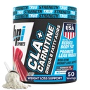 BPI Sports CLA + Carnitine Powder - Non Stimulant Fat Burner for Weight Loss, Metabolism & Lean Muscle - Caffeine Free - Rainbow Ice - 50 Servings - 12.34 oz