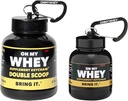 Kontainer Powder Protein ONMYWHEY untuk Pergi - Wisata Air Bottle Untuk Mixes, Penginapan Pengantar Kerja Pra Portabel & Dispenser, Minimilt Suppport Pretrainess Keychain Bottles