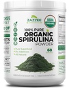 Zazzee USDA Organic Spirulina Powder, 8 Ounces, 68 Sertifikasi Kosher, 100% Pure, Non-Irradiated, Mess- Free Wide Mouth Container, Segar dan Neutral Taste, Non-GMO, dibuat di Amerika Serikat