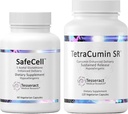 SafeCell S-Acetyl Glutathione Supplemen Kesehatan Neuro Dukungan Kesehatan & TetraCumin SR Dukungan Bersama, Diterima Pelepasan Turmeric Curcumin Metalite