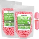 XPRS Nutra Vegan Ukuran 0 Terpisah Kapsul - 100 Count Premium Kosong Kapsul Terpisah di Bags - Pil 0 Kosong untuk Tambahan DIY (Pink)