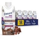 Pastikan Max Protein Shake 124; Milk Chocolate 124; Siap untuk Minum 124; 30g Protein untuk Muscle Health 124; 1g Sugar, 4g Fiber 124; 11 flf oz, 12 Pack