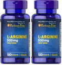Puritan 's Pride L-Arginine 500 mg, Heart Health Support, 100 Count (Pack of 2)
