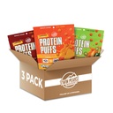 Twin Peaks Ingrediens Low Carb, Keto Friendly Protein Puffs, (Variety Pack, 2.1 Ounce), 2 Pelayan, 3 Pack (60g, 42g Protein, 4g Carbs)
