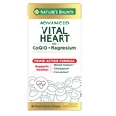 Nature 's Bounty Advanced Vital Heart dengan CoQ10 + Magnesium, Antioksidant, Mendukung Tekanan Darah Sehat, Cholesterol, Sirkulasi, Triple Action Formula, CoQ10, Magnesium Suffel 60