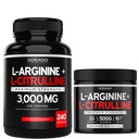 L Arginine L Citrulline (240 Count) - Nitric Oxide Pill untuk Stamina & Endurance dan L Arginine L Citrulline Powder (3g) - Nitric Oxide Booster Powder untuk Performance & Endumance - Vegan & USA Dibuat