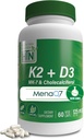 Nutres Kesehatan K2 + D3 Kompleks 124; K2 100mcg sebagai MenaQ7 Menaquinone 7 MK7 & D3 1.000iu 124; Pihak Ke-3 Diuji 124; Non-GMO (Paket 60)