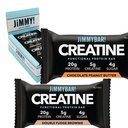 JimmyBAR! Cretine Protein Bar - 5g dari Creatine Monohydrate + 20g Protein - High Protein Snack - Supports Muscle Growth, Power & Recovery - Real Food Bar for Athletes 124; 12 Chocolate Peanut Butter + 12 Fudge Brownie Pack (24 Bars)