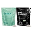 B-FIT B Vegan Protein + Just Creatine - Pea Protein Powder 600g - Plant Based Protein Shake - Creatine Monohydrate Powder - Creapure - 90 Pelayan - 450 g