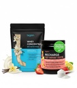 LEGION Post Workout Recording Creatine Post Workout Drink (Strawberry Lemonade) + Whey Protein Powder (Vanilla) - Pertumbuhan Otot, Kekuatan & Pemulihan Dukungan - 30 Hamba