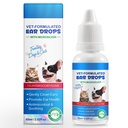 Treatment Ear Mite untuk Anjing & Kucing - Cepat Akting Itch Relief & Cleaner, Vet-direkomendasikan Formula Mula dengan Soothing Aloe Vera, Cleaner on Contact & Soothes Itching, Easy Ear Cleaning Solution, 0.75 fl oz