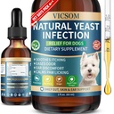 VICSOM Natural Dog Yeast Infeksi Treatment for Dogs, Itchy Skin & Ear Treatment Natural Support Allergy Relief, Dog Yeast Infeksi, Support Irritation, Itching & Inflamation 60ml