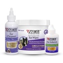 Zymox Enzymatic Ear Wipes, Ear Cleanser, & Ear Solution Without Hydrocortisone for Dogs and Cats - Product Bundle - for Dirty, Waxy, Smelly Ears and to Soothe Ear Infeksi