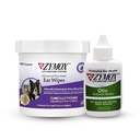 Raja PET BRANDS ZYMOX Enzymatic Ear & Otic Solution Hydrocortisone Free for Dogs & Cats - Produk Bundle - untuk Dirty, Waxy, Smelly Ears & untuk Infeksi Soothe, 100 Count Wipes & 1.25oz Botol