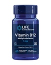 Ekstensi Hidup Vitamin B12 Methylcobalamin, Pendukung Kesehatan Nerve, Dukungan Kognitive, Vitamin Energi, methylcobalamin B12, 5 mg, Quick-Dissolve, Gluten- Free, Non-GMO, Vegetarian, 60 lozenges
