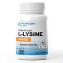 Lab Puregen L-Lysine Ekstra Kekuatan 1000 MG per Tablet - 300 Pelayan 12.4; Potensi Tinggi, Dukungan Immune dan Collagen Synthesis, Non- GMO, Gluten dan Dairy - 300 Tablet