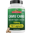 Paruvian Organic Vitamin C dari Camu Camu Capsules 1.500mg - 150 Vegan Pil, Natural Vitamin C dari Whole Food Camu Berry Organic, None-GMO