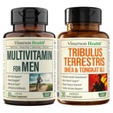 Multivitamin untuk Pria & Tribulus Terrestris dengan DHEA dan Tongkat Ali - Bundle Kesehatan Pria Lengkap untuk Energi, Vitalitas, Keseimbangan Hormone & Performance