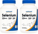 Nutricost Selenium 200mcg, 240 Veggie Caps (2 Bottles) - Non-GMO, Gluten Free L- Selenomethionine