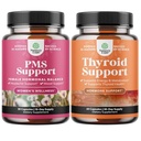 Bundle of PMS Dukung dengan DIM Chasteberr, Black Cohosh Ashwagandha untuk Periode Cramps Menopause Mood Swing dan Thyroid Dukungan dengan L Tyrosine Bladdercrack Selenium & Ashwagandha untuk Hormone Saldo