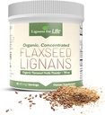 Lignans for Life - Natural Bulk Ground Flaxseed Powder - Omega 3 & 6 Fatty Acids Fiber Tinggi Antioksidants - Dukung Hati & Rambut Sehat, Sistem Imune Sehat - 60 Pelayan 80mg per tab, 1 Pack