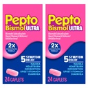 Caplet Bismol ULTRA, Peninggalan Perut Upset, Bantuan Mual, Relief Heartburn, Relief Intervention, Obat Anti Diare untuk Dewasa - 5 Simbtom Relief, 48 ct (2x24)