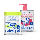 Pet The Daily Dog Suplemen (30 Scoops) & Salmon Oil for Dogs & Cats (8 Oz) - 11 in 1 Multivitamin & Pure Omega-3 Persediaan Minyak Ikan untuk Skin & Coat, Gabungan, Kesehatan Hati & Anti- Inflamasi