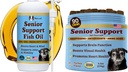 Natural Dog Bundle - Omega 3 Fish Oil Liquid 16oz & Senior Wellness Chews 90ct - Dukung Mobility, Brain, Heart & Eye Health with Turmeric, Salmon, Lion 's Mane & Omega- 3s