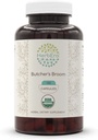 HerbEra Butcher 's Broom USDA 120 Kapsul 124; Suplemen Herbal Alam 124; Certified Organic Vegetarian Capsules dan Organic Butcher' s Broom (Ruscus aculetus) Root Kering (120 Capsules)