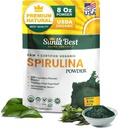Sunlit Best Spirulina Powder Organik USDA - Chlorofil, Absorpsi Cepat, Blue- Green Spirulina Alga, Raw Vegan Protein - Non-GMO, Gluten Free Superfood Energy, Gut, Immune Support Suplemen - 8 Oz