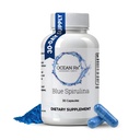 Organik Blue Spirulina Capsules 124; Natural Superfood 124; Prebiotic Phycocyanin Suplement 124; Healty Skin, Oral Health, & Weund Recovery 124; 30 Serving Bottle