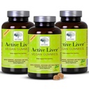 New Nordic Active Liver Gummies, Milk Thistle, Artichoke & Turmeric Suplemen, Natural Peach & Mango Flavor, Sugar Free & Vegan, 60 Count (Paket 3)